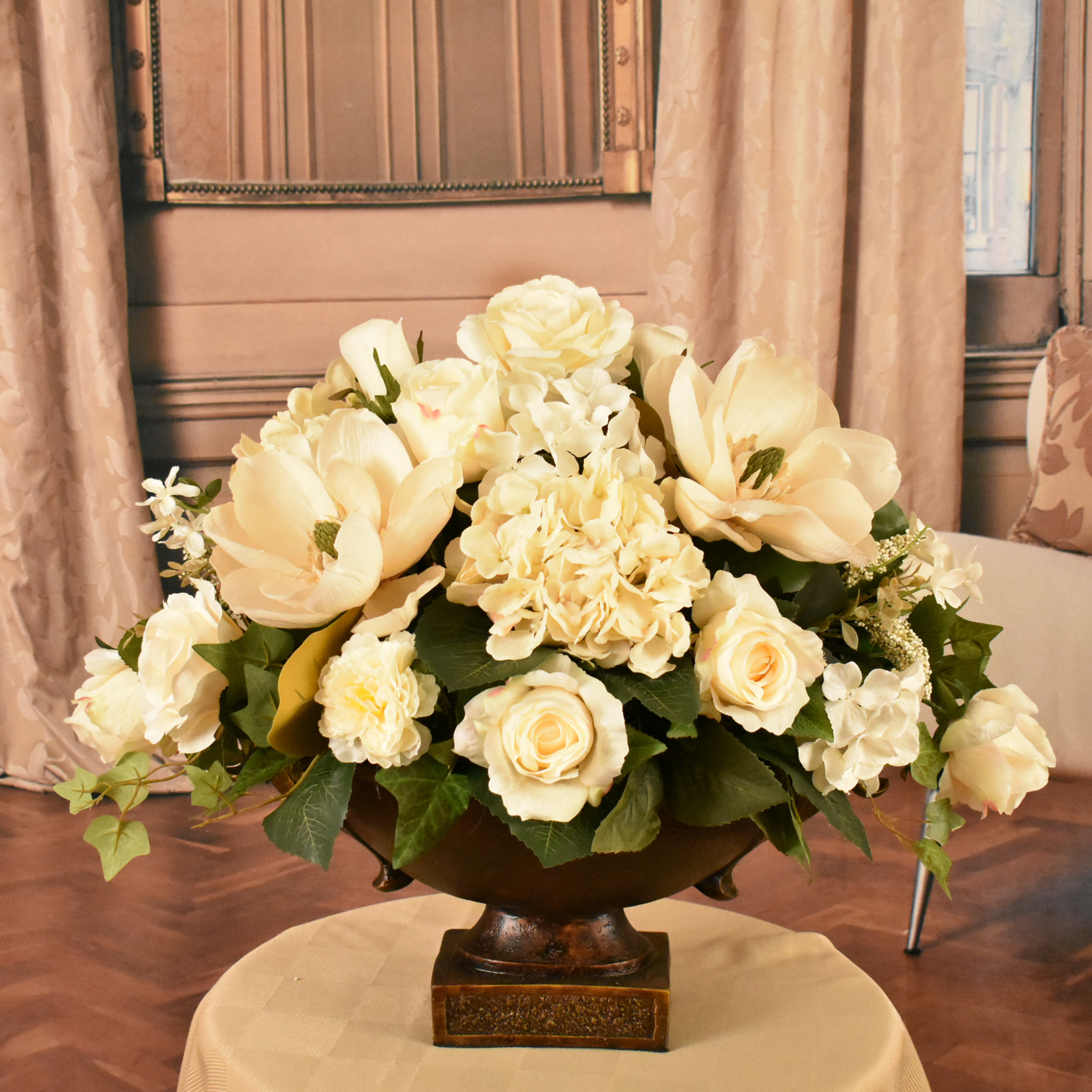 Faux Silk Mixed Arrangement in Vase