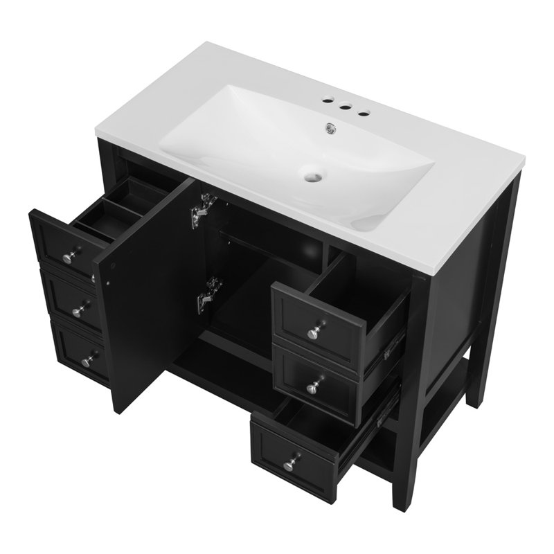 Bathroom Vanity With Sink, Black