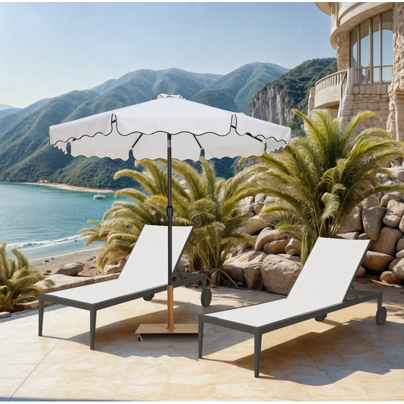 Ensemble de parasol en aluminium avec passepoil Amalfi
