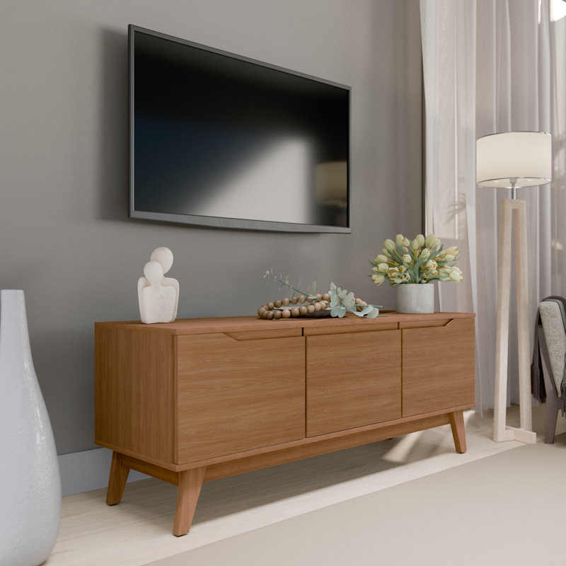 Athens 3-door Rack/Tv stand With Built-in Handles And Soft-close Doors, Brown