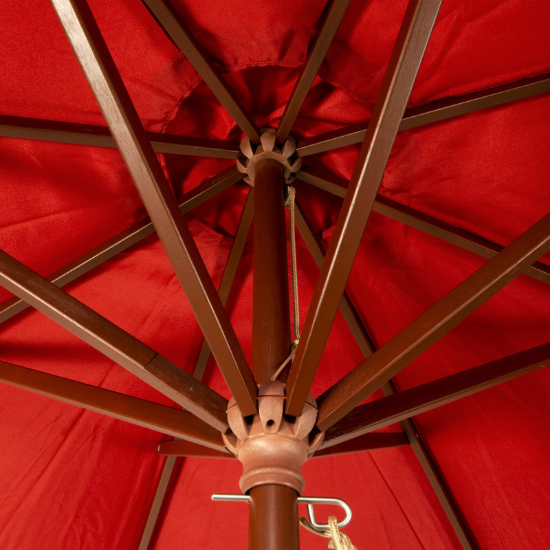 Parasol en bois 9 pi 9 pi Classic, Piment brûlé