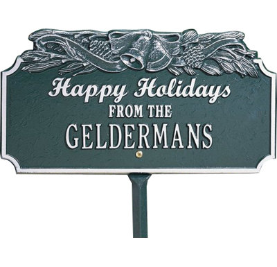 Happy Holidays with Bells Garden Stake