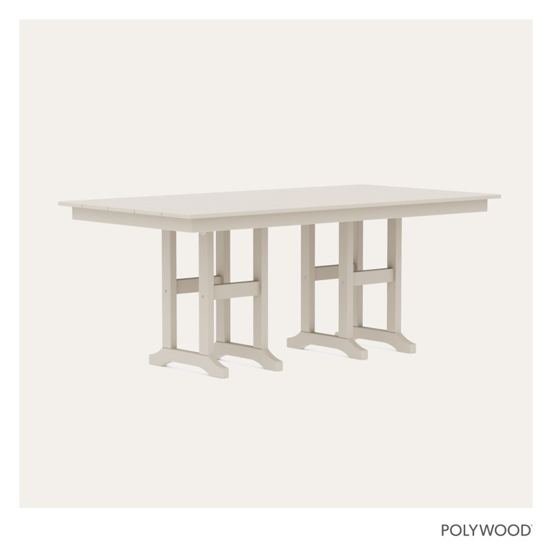 Farmhouse 37" x 72" Dining Table, Cream, 29.06"H x 37.72"W x 72"L