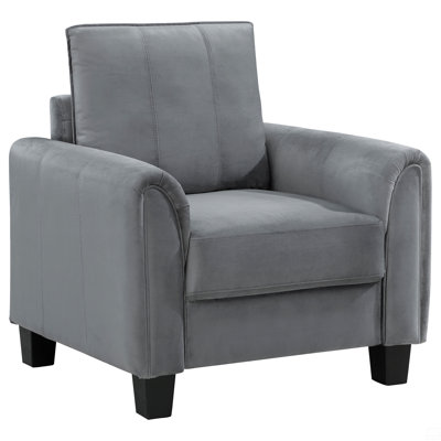 Dixon Grey Upholstered Rolled Arm Accent Chair
