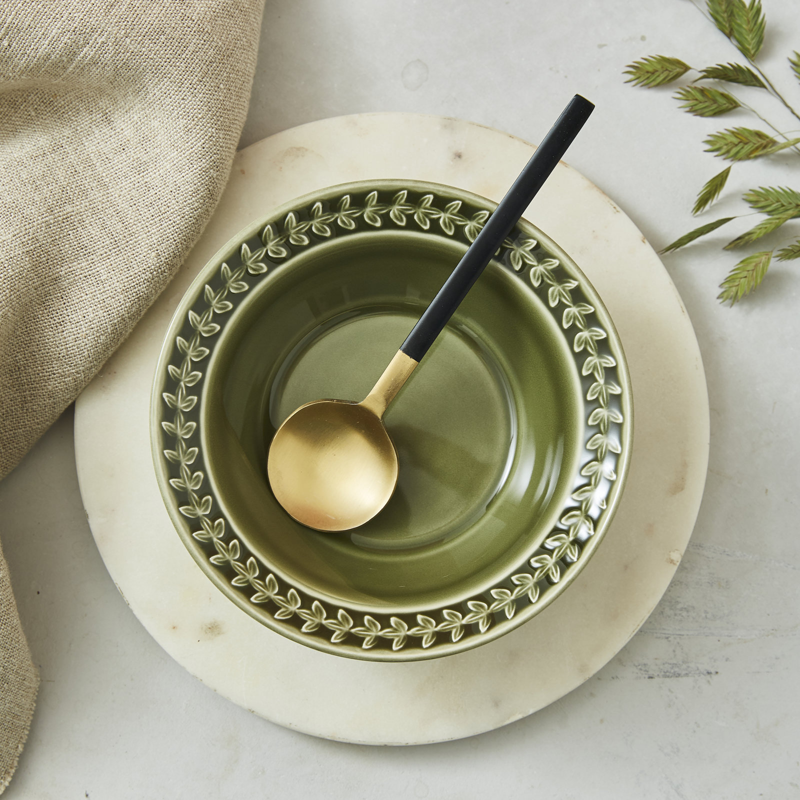 Botanic Garden Harmony Salad Bowl, Forest Green