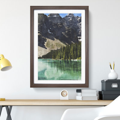Mountain and Lake in Canada - Framed Print