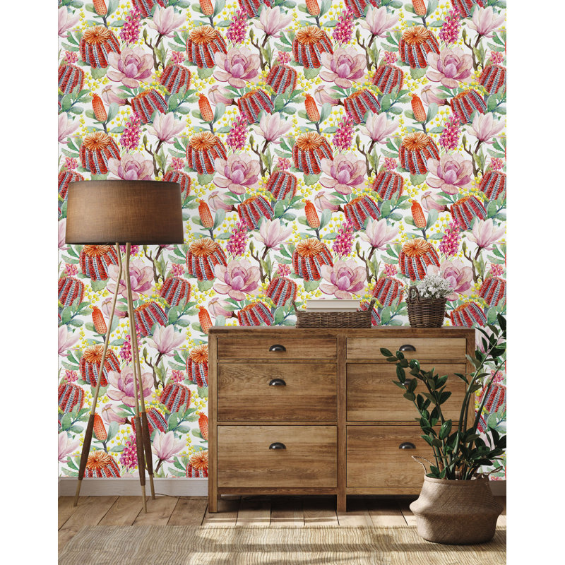 Escamilla Floral Tile, Vinyl, 18.75" W x 25" L