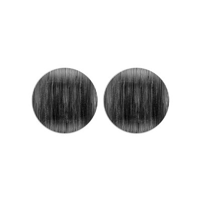 Turgla Home Glass Dinnerware Dia.7.5" Round Black Glass Plate (set Of 2)