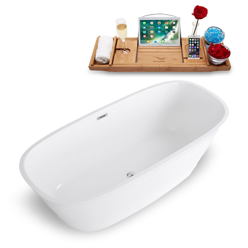 Baignoire de trempage autoportante 67 po. X 32 po. À surface solide