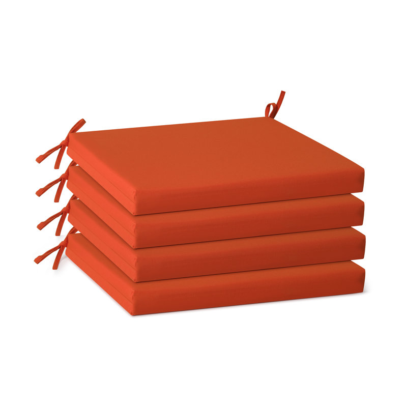  Patio Dining Chair Cushion, Orange, 19" W x 17" D
