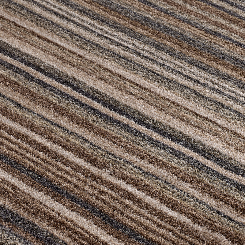 Tarren Striped Wool Area Rug, Rectangle 80 x 150cm
