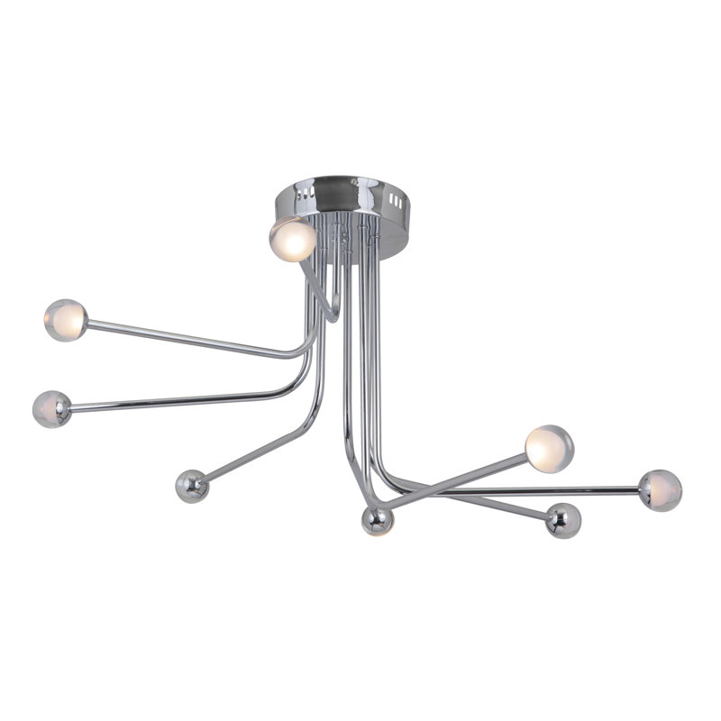 Eudy Glass Flush Mount, Chrome