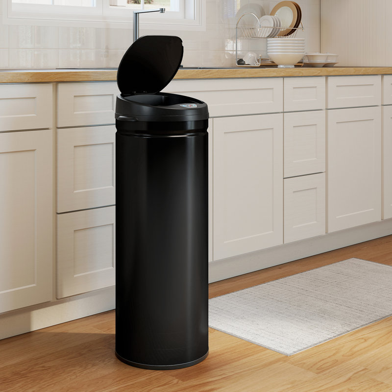 Stainless Steel, Plastic Kitchen Trash Can