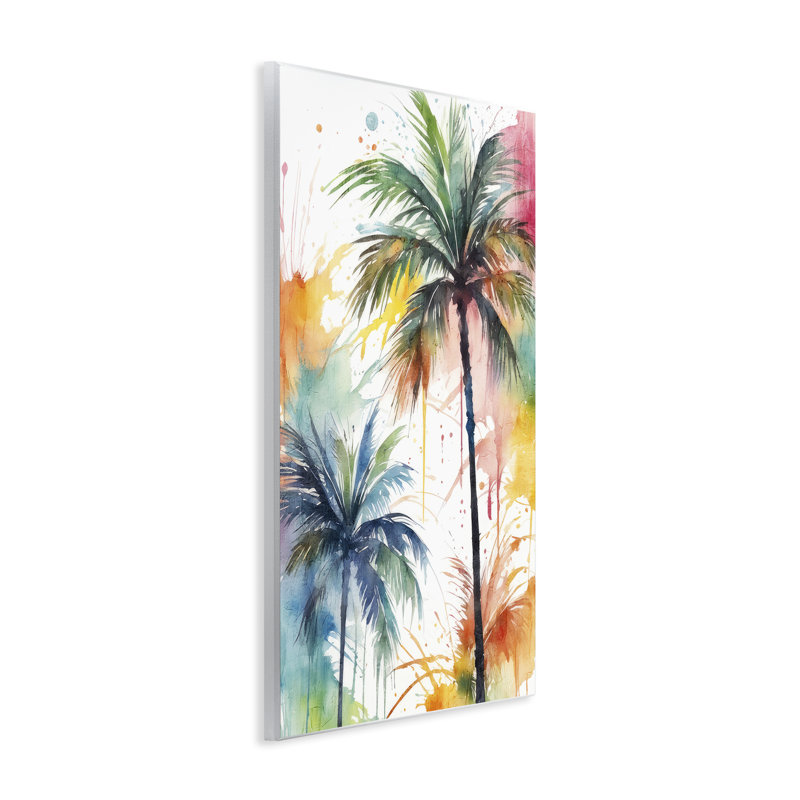 "Splashed Palm Trees" par Kim Allen, H 15 po x l 10 po