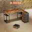 Bureau de jeu avec lumières DEL, bureau brun rustique 61 po-2078513332