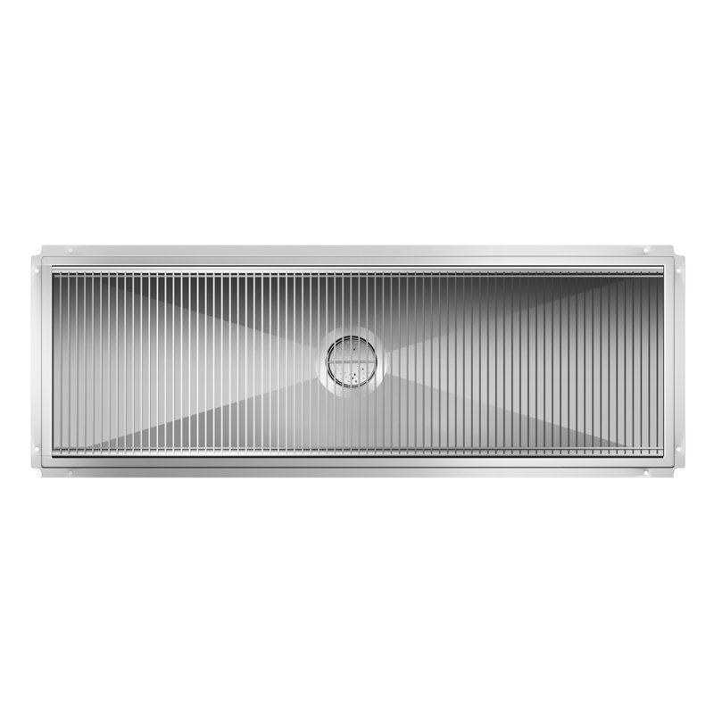 24" x 72" Stainless Steel Floor Trough Drain, 14-Gauge with Subway-Style Grating & Removable Drain Basket, NSF Listed (KM-FTG-2472)