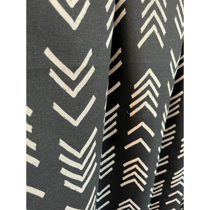 Black Boho Arrow Curtains, 25" W x 84" L