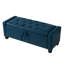 Banc de rangement avec repose-pieds 48 po avec couvercle rabattable, repose-pieds rembourré en similicuir pour entrée, chambre à coucher ou salon, bleu-364551392
