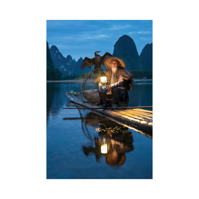 Chinese Kormoran Fisherman, Guilin by Jan Becke - Wrapped Canvas Gallery-Wrapped Canvas Giclée, 66.04 cm H x 45.72 cm W