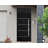 Front Exterior Prehung Steel Door / Deux 6083 Black Enamel / Top Exterior Window Sidelite / Stainless Inserts Entry Metal Modern Painted W36" x H80+16" Left hand Inswing-98195611