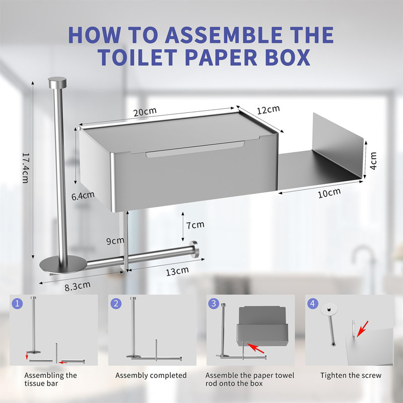 Metal Paper Towel Holder, White