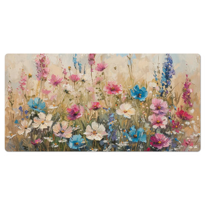 CounterArt Wildflower Spring Large Waterproof Desk Protector Mat 32" x 16"