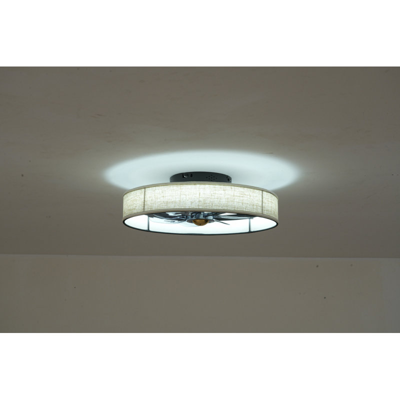 Ventilateur de plafond 20 pièces en tissu Farmhouse 20 "avec télécommande, ventilateur de moteur à courant continu silencieux pour salon, chambre à coucher, cuisine