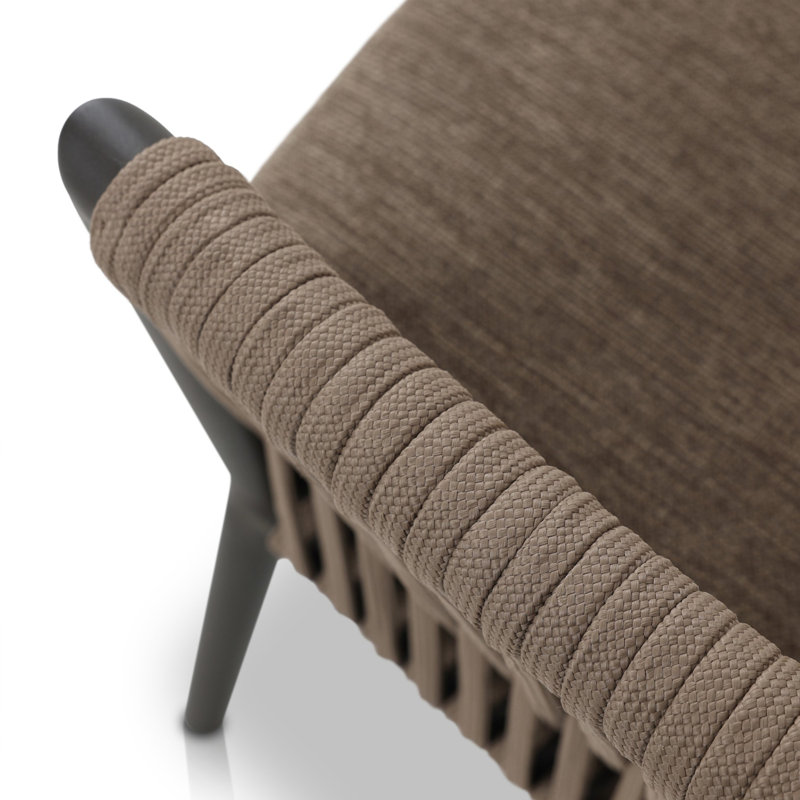 Porto Outdoor Lounge Chair, Olefin, Ellor Brown Cushion/Bronze Frame