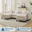 Canapé modulaire modulaire, canapé en velours côtelé avec repose-pieds mobile, coussins décoratifs-563347
