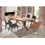 Magdalena Teak Solid Wood Top Metal Base Dining Table-2117161945-2117161940