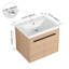 Oak 24 Inch Bathroom Vanity with resin Countertop Sink, 2 Doors Bathroom Cabinet Set