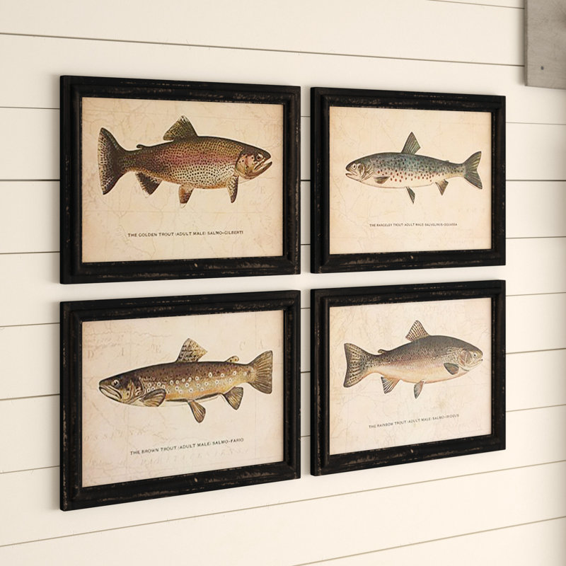 «Brier Trout Prints Under», reproduction d'art graphique encadrée