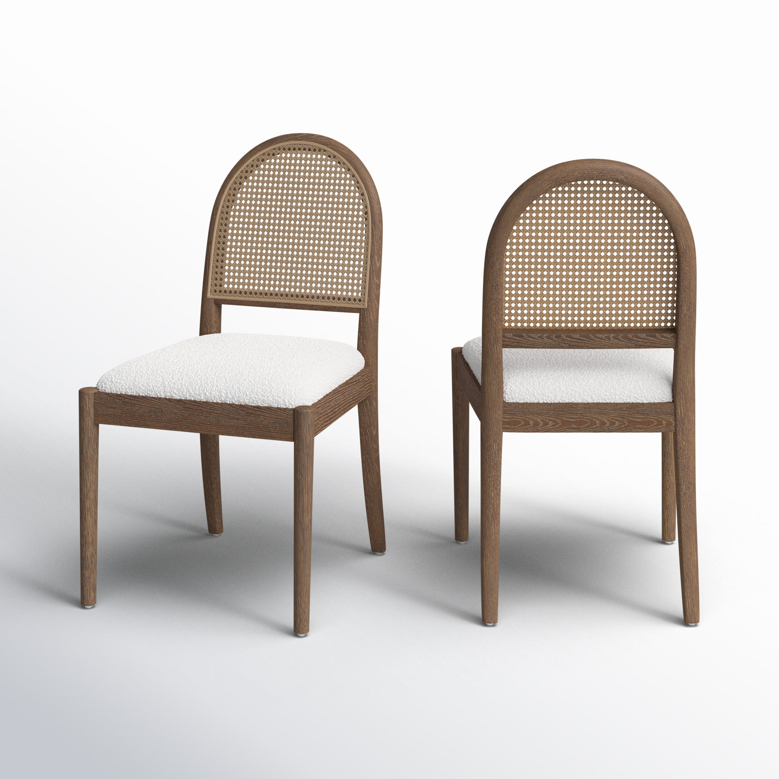 Cossette Dining Chair, Ivory Boucle, Brown