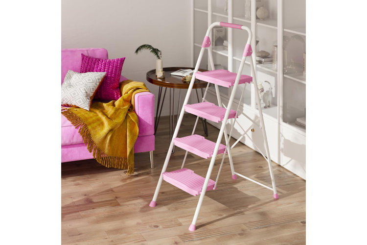 ladder buying guide types of ladders pink and white step ladder in a living room