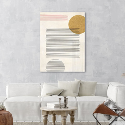 Minimal Abstract: Lines And Shapes I by Sayaka Miko - Wrapped Canvas Print