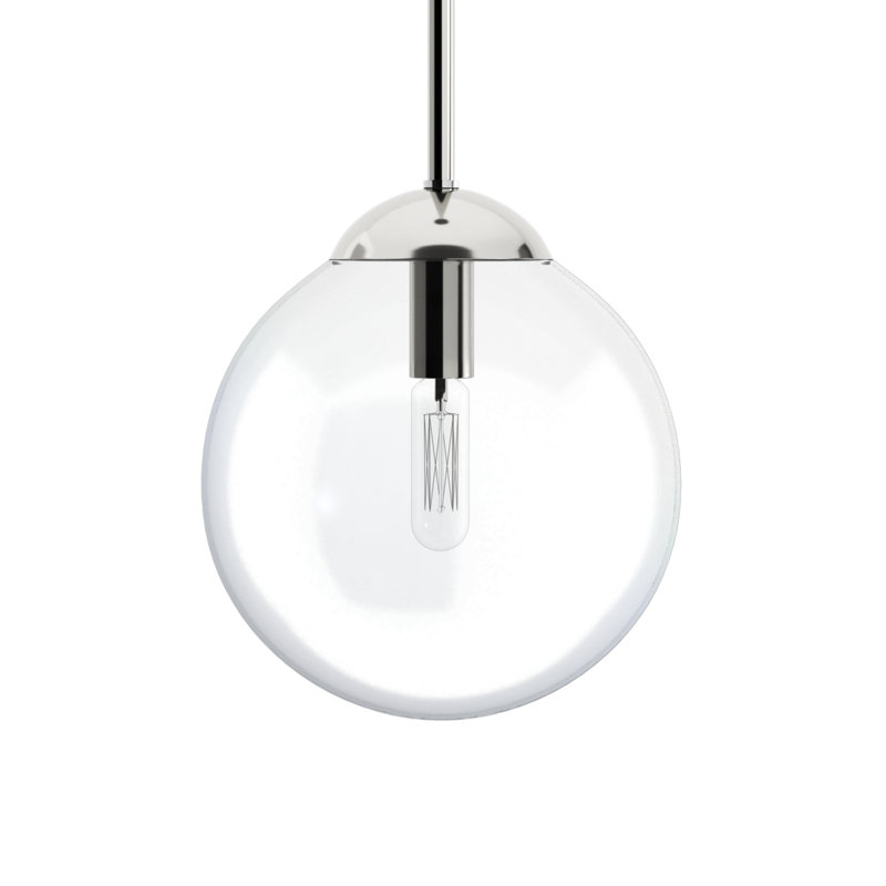 Luminaire suspendu à globe unique à 1 lumière, Chrome
