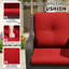 Ensemble de 6 chaises berçantes pivotantes en osier avec coussins rouges et tables basses-2111313649
