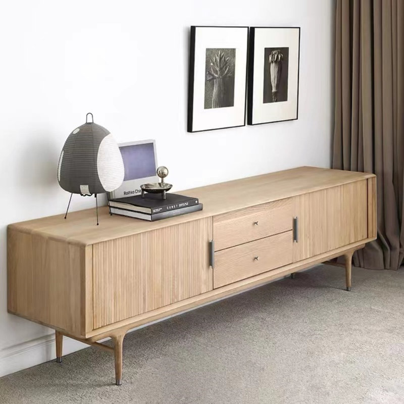 Crédence de rangement vintage en bois massif l 78,7 po, Brun orangé, L 78,7 po x P 17,7 po x H 22,8 po