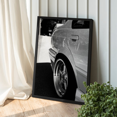 «Z Studio Cool Vintage Car», art mural pour chambre à coucher de garçons, vieille automobile, œuvre d'art, décoration murale, salon rétro, art mural 12 x 16 po, cadre noir