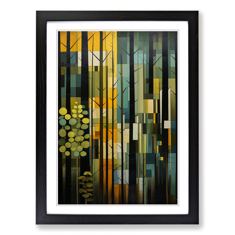 Forest Constructivism Art - Framed Print, Black Framed, 64cm H x 46cm W
