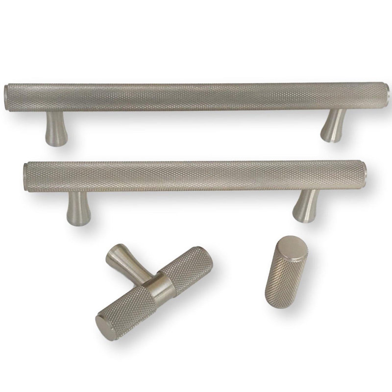 Texture 1/2" Diameter Solid Brass Peg Knob, Brushed Nickel