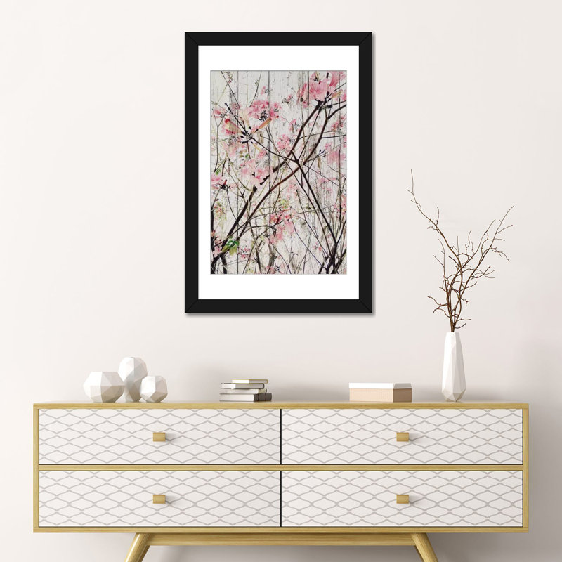 «Voici le printemps», impression sur toile, H 24 po x l 16 po x P 1 po, Papier avec cadre noir, Blanc