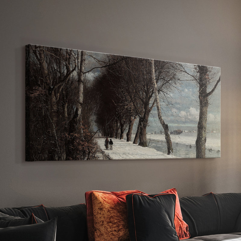 Série paysage - Dxliii - Toile tendue avec châssis - Prêt à accrocher, H 16 po x l 32 po