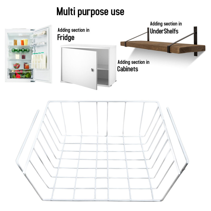 Keen Steel Under Shelf Basket, White
