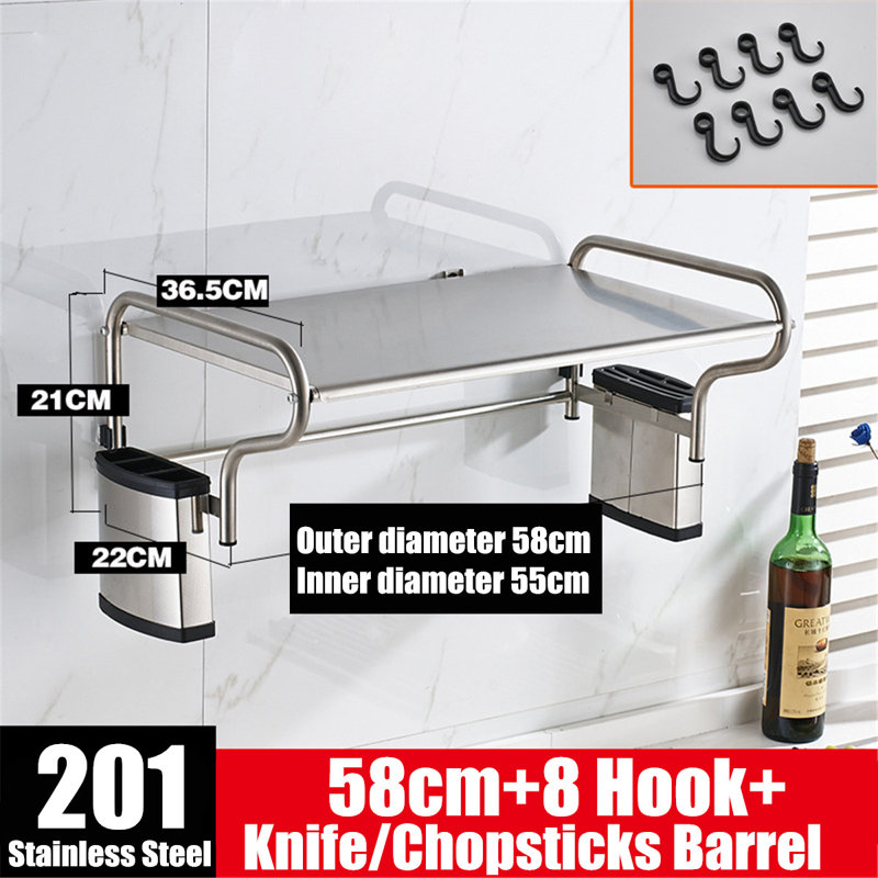 Stefan Metal Bracket Shelf with Hooks