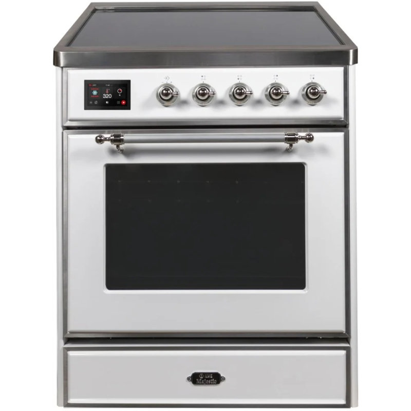 Majestic II 30" 4 cu. ft. Freestanding Electric Range, White/Chrome
