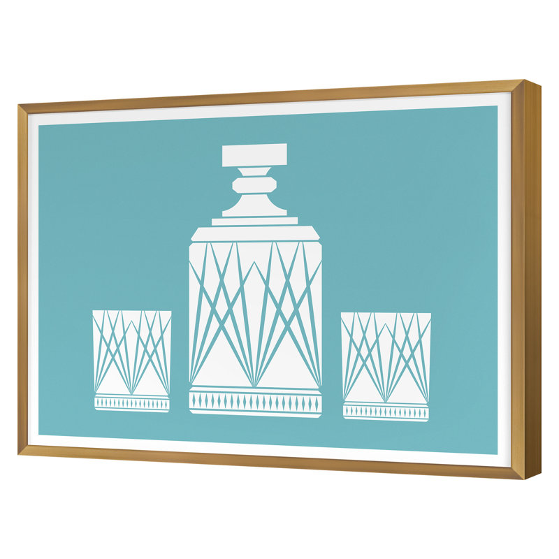 A Gentleman's Drink Print by Blinco, Olivia, Gold Single Picture Framed