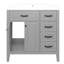 Meuble-lavabo de 36 po avec lavabo en céramique, armoire grise, structure en bois massif, fabrication et grands tiroirs pour les pièces de rangement,-469585400
