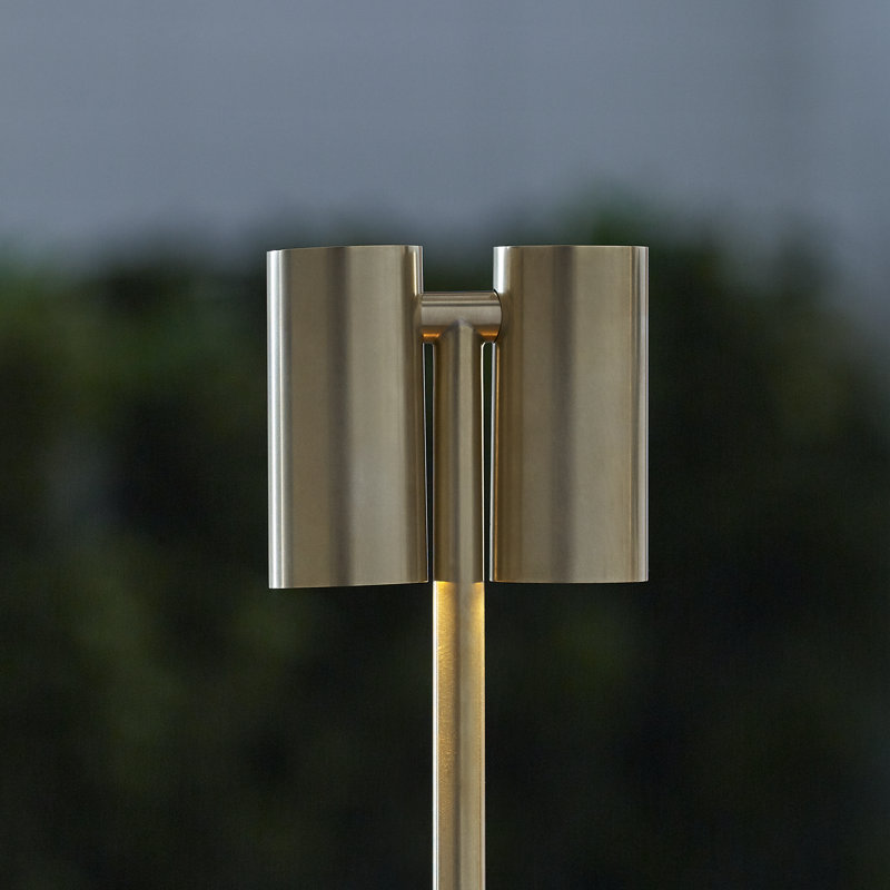 Doppia Accent Rechargeable Table Lamp, Natural Brass