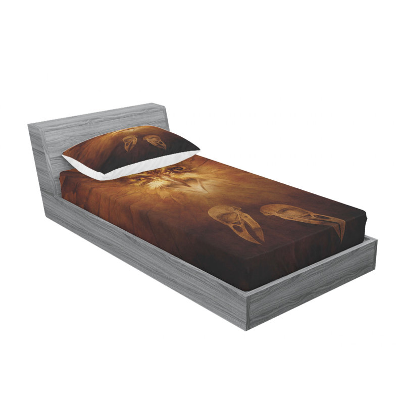 Twin White Microfiber Animal Print Bedding Set